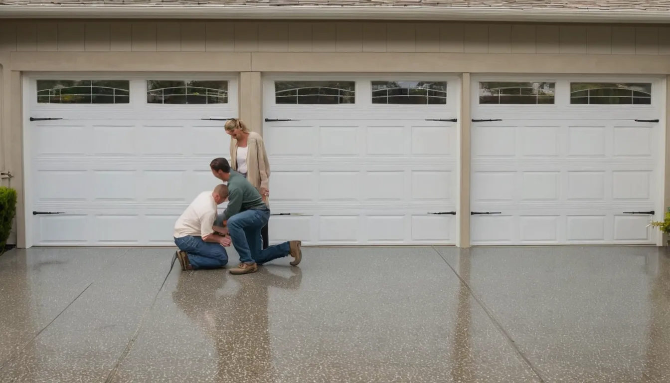 Clean, glossy epoxy garage floor with flake finish in a Maple Park area home